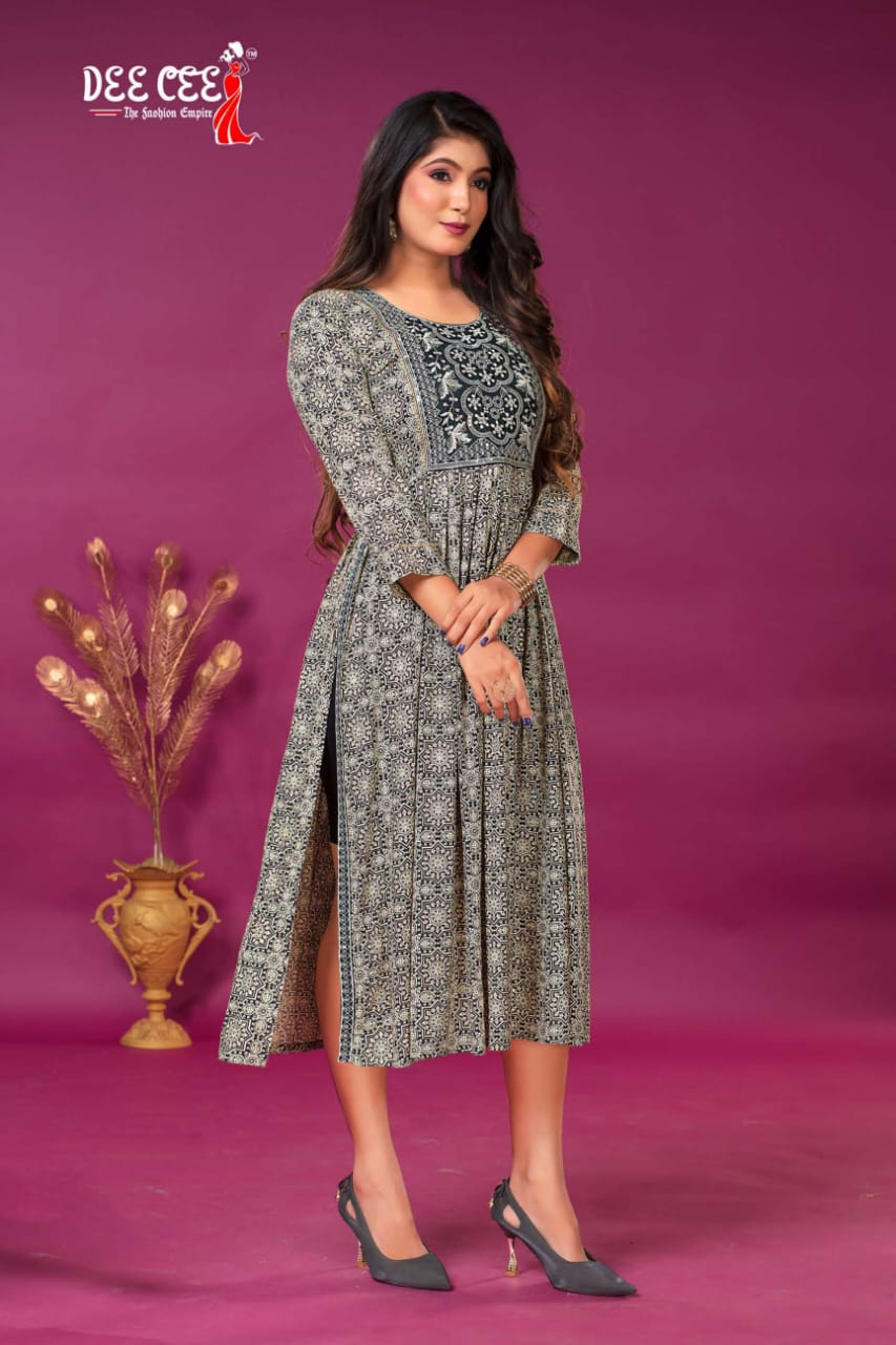 Dee Cee Samata Rayon Printed Kurtis Catalog